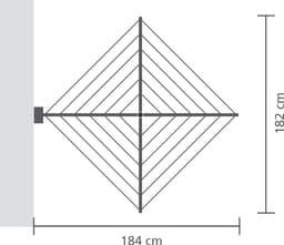 Brabantia WallFix Wanddroogrek - met Beschermhoes - 24 m - Metallic Grey — thumbnail 2