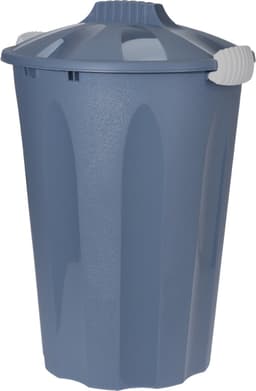 Bellatio Wasmand - kunststof - blauw - deksel - 40 liter - Wasmanden/wasgoedmanden - Huishouden — thumbnail 1