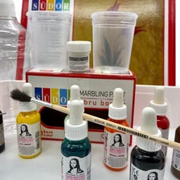 SÜDOR EBRU PAINTING 27-delige marmerkit voor beginners en professionals. Marmer set. 9 kleuren — thumbnail 3