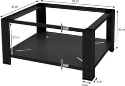 Wasmachine verhoger, Wasmachine Onderstel 63x54x32 cm met planchet in zwart ML design — thumbnail 5