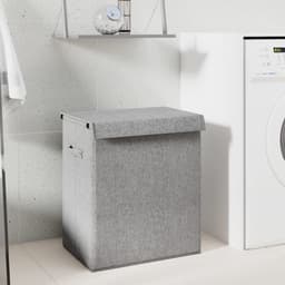 vidaXL - Wasmand - inklapbaar - 51x34,5x59 - cm - kunstlinnen - grijs — thumbnail 3