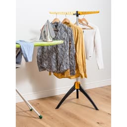 Stevig Inklapbaar Droogrek - Staand Kleding Wasdroogrek - Wasrek Voor 63 Kleding Hangers - Droogtoren 2 Volle Wastrommels - Opklapbaar — thumbnail 4