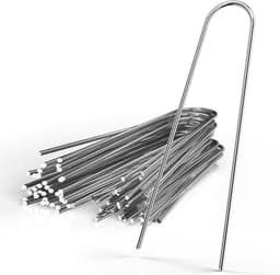 Intirilife 100 x grondanker 150 x 25 x 2,9 mm gemaakt van gegalvaniseerd roestvrij staal - onkruidvlies bevestiging grondnagel weerhaak — thumbnail 1