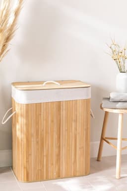 MIRA Home - Opbergmand - Wasmand - Mand - Opbergsysteem - Bamboe - 60x78cm — thumbnail 1