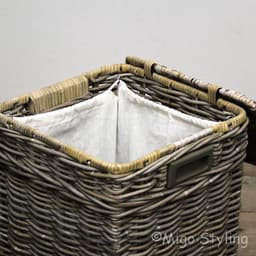 Hoge - Wasmand - Smal - Grey - Rotan - Riet - 31x31xH70cm — thumbnail 3