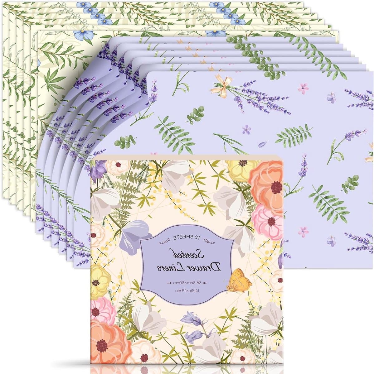 Geurend Kastpapier - Lade Inserts - Kleding Opfrissen - Linnen Lavendel Geur - 36.5 x 50 cm - Lavendel & Linnen — afbeelding 1