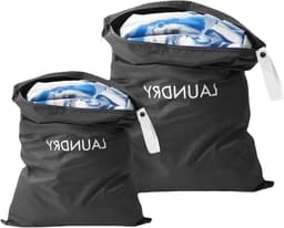 Set van 2 Waterdichte Reiswaszakken met Rits en Trekkoord, Vouwbaar, 2 Maten voor Vuile Was, Sportkleding en Campinggebruik — thumbnail 1