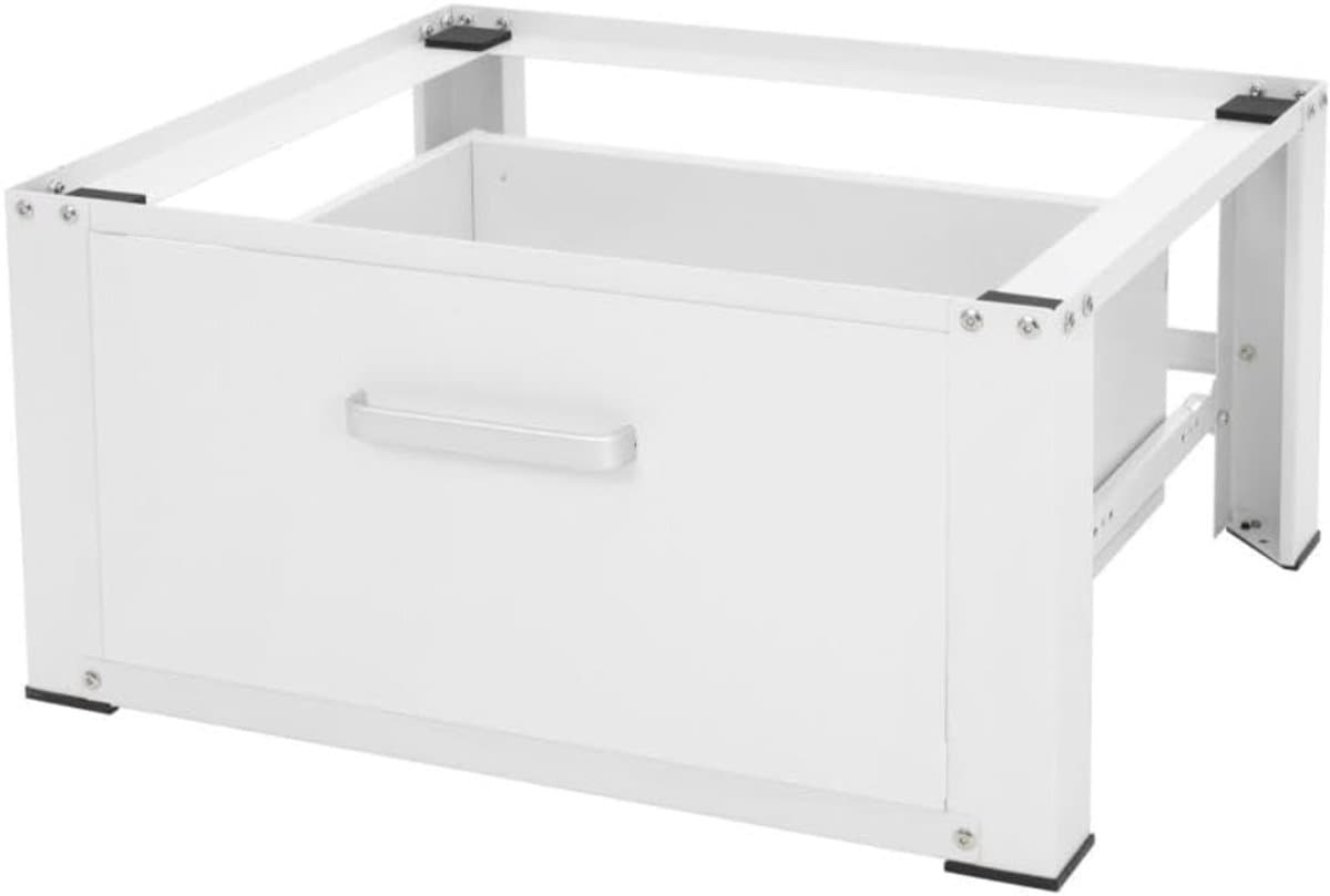 YOR® Wasmachine Verhoger - Wasmachine Verhoger met Lade - Wasmachine Sokkel Met Laadcapaciteit tot 150 KG - Wasmachine Kast - Wasmachine Ombouw – Wasmachineverhoger - ‎Wit- 63cm x 54cm x 32 cm; 9 kg — afbeelding 1