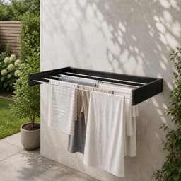 Vonia Wanddroogrek Inklapbaar 80 cm - Wasrek Hangend - 4m drooglengte - Droogrek Hangend - Zwart — thumbnail 5