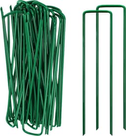 U-vormige grondankers van roestvrij staal - 100 stuks premium anti-roest tuinpalen voor onkruiddoek, hekwerk en kamperen — thumbnail 1