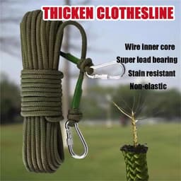 Waslijn - Drooglijn Outdoor - Buiten Drogen - Winddicht Robuust Materiaal - 20 Meter - Rood — thumbnail 5