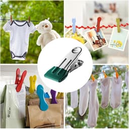 Metalen Kledingspelden - Wasknijpers Clips - Huishoudelijke Organisatie - Roestvrij Staal - 5.5 cm Lengte - Groen — thumbnail 5