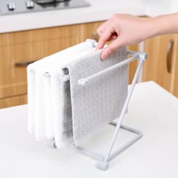 Vouwbaar en Verticaal Keukenhanddoek Droogrek met 4 Armen - Handdoekopslag en Organizer voor Keuken en Badkamer — thumbnail 5