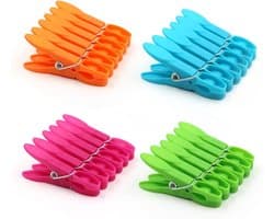 Wasknijpers Set - Kleding Speldjes - Kleding Drogen - Zware Veer - 24 Stuks - Kleurrijk