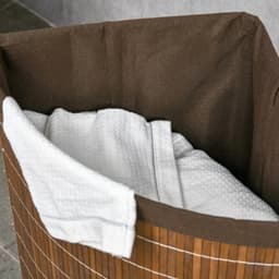 1 stuk - Wasmand - Inhoud 55 liter - Met afneembaar deksel - Geschikt voor opslag en badkamer - 38 cm x 38 cm x 57 cm - Bruin — thumbnail 4