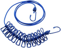 Dailygoods - Blauwe Lange Compacte Flexibele Waslijn - Ideaal Voor Vakantie - 1,8 Meter - Met 12 Pinnen - Perfect Voor Binnen En Buiten - Handig Voor — thumbnail 2