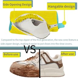 BOTC Schoenen Waszak Set - 2 Stuks - Herbruikbare Waszak voor Schoenen – 360° Diepe Reiniging met Microvezel - Beschermende Schoenen Waszak voor Wasmachine en Droger - Geel — thumbnail 4