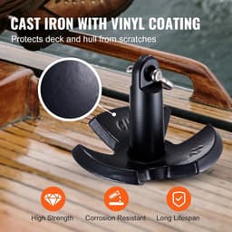 Rivieranker Gietijzer - Paddenstoelanker Bootanker - Veilige Verankering - Vinyl Gecoat - 54 kg - Zwart — thumbnail 3