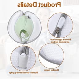 Set van 4 Wasnetten voor Bh's - Polyester Waszakken met Rits voor Bescherming van Gevoelige Kledingstukken — thumbnail 5