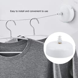 Intrekbare Waslijn - Telescopische Lijn - Kleding Drogen - Ruimtebesparend Ontwerp - 28 m - Wit — thumbnail 2