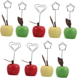 Memo Clip Houders - Notitieclips Fruitvorm - Bureau Decoratie - Stevige Houten Constructie - 9 stuks - Multicolor — thumbnail 1