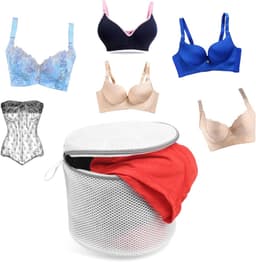 Waszak voor BH en Delicate Stoffen - Set van 4 stuks - Wasnet voor Wasmachine en Droger - 17 x 15 cm - Lingerie Waszak met Verborgen Rits - Anti-klit en Vormbehoud - Duurzame Bescherming voor Ondergoed - Ook Geschikt als Reis-opbergzak - Wit — thumbnail 3