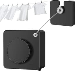 Intrekbare Waslijn - Ruimtebesparend Touw - Kleding Drogen - Geen Doorhangende Waslijn - 30 cm - Zilver — thumbnail 1