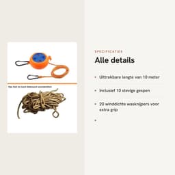 Dailygoods- Waslijn Uittrekbaar 10 m - Waslijn met 10 Gespen - Winddichte Wasknijpers - Camping/Outdoor - Draagbaar - Robuust Materiaal - Reiswaaslijn — thumbnail 4