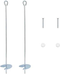 vidaXL - Aardanker - 2 - st - Ø10 - x - 60 - cm - Gegalvaniseerd - Metaal - zilver — thumbnail 1