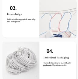 Kampeer Waslijn - Outdoor Hanger - Kleding Drogen - Winddicht Ontwerp - 5 Meter - Grijs — thumbnail 5