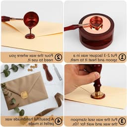 Gouden Wasbolletjes Set met 1 Smeltlepel - 100 Stuks voor Stempels, Uitnodigingen, Enveloppen en Cadeauverpakkingen — thumbnail 5