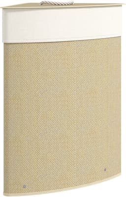 HOMCOM Wasmand - Bamboe - 35x35x60cm - Natuurlijk Hout — thumbnail 1
