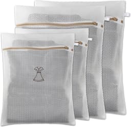 Waszakken voor de Wasmachine - 4 Stuks, Verstevigd Wasnet met Rits, Duurzaam en Herbruikbaar voor Ondergoed, Sokken en Delicate Kleding — thumbnail 1