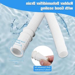 Flexibele afvoerslang voor airconditioning en ontvochtiger met aanpasbare rubberen adapter en kniptang — thumbnail 2