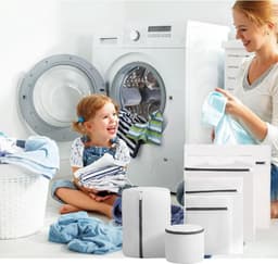 Set van 6 Herbruikbare Wasnetten met Rits voor de Wasmachine, Duurzaam Mesh voor Kleding, Ondergoed en Sokken (60x60/60x50/50x40/40x30/30x20/15) — thumbnail 3