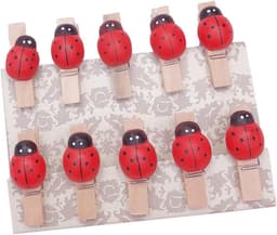 Houten Clips - Mini Knijpers - Decoratie Foto's - Natuurlijk Hout - 3.5 cm - Gekleurd — thumbnail 1