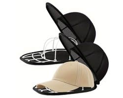 Cap Washer - 2x zwart - Waszak voor Petten - met 2x wit wasframes - Vormbehoud - houder - Pet Wassen - Universeel Maat - Dames en Heren - waszakken voor baseballcaps - 35x23x13cm