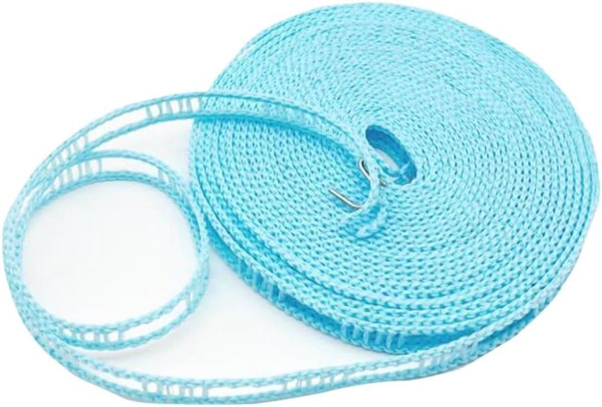 Waslijn - Droogtouw Kleding - Reizen Kamperen - Winddicht Ontwerp - 10 Meter - Helder Blauw — afbeelding 1