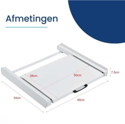 DYNA® Tussenstuk Wasmachine Droger - Stapelkit - Tussenstuk Wasmachine en Droger - Tussenstuk Wasmachine Droger Zwart - Tussenstuk Wasmachine Droger Aeg - Wit - 54cm x 60cm x 8cm — thumbnail 5