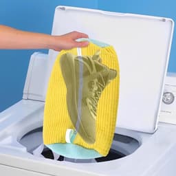 Schoenpoetszak voor Wasmachine, Herbruikbare Waszak voor Schoenen in Geel, Geschikt voor Alle Schoenformaten en -types, Ideaal voor Onderhoud en Bescherming — thumbnail 2