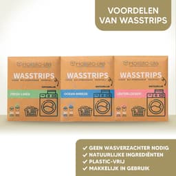 Wasstrips Proefpakket 3x20 Wasbeurten - Fresh Linen - Lentebloesem - Ocean Breeze - Incl. Wasverzachter – Wasmiddeldoekjes Wasdoekjes – Detergent sheets - Vegan — thumbnail 2