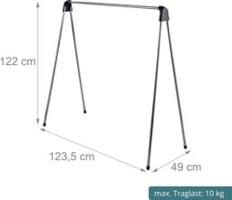 Wasrek inklapbaar - 122x123,5x49 cm - rvs - staand — thumbnail 5
