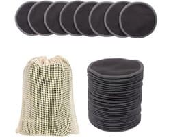 Herbruikbare Make-up Verwijder Pads, 24 Stuks Eco-vriendelijk Wasbare Bamboe Microfiber, Geleverd met Waszak, Gezichtsreinigingspuff voor Alle Huidtypes, Perfect Cadeau voor Vrouwen