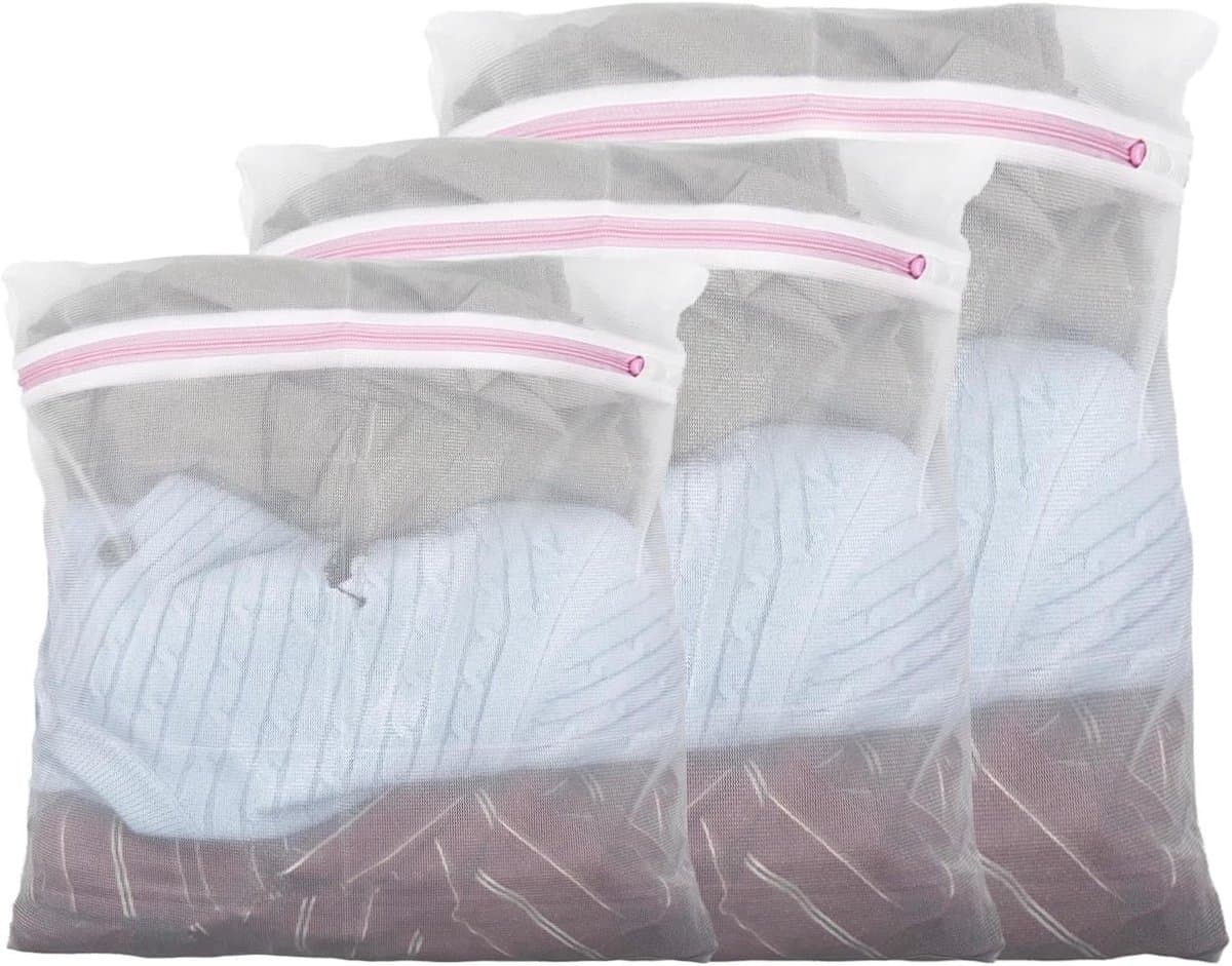 Waszakken Set van 3, 40 cm - 60 cm, Voorziet in Bescherming voor Gevoelige Kleding, Duurzaam en Met Verborgen Rits — afbeelding 1