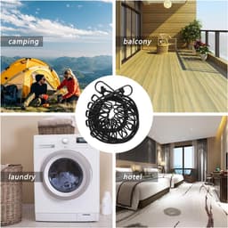 2 Pcs Verstelbare Elastische Reis Camping Retractable Kledinglijn - Draagbare Kledinglijn - Elastische Kledinglijn - Winddichte Kledinglijn voor Vakantie, Reis, Camping, Balkon — thumbnail 5