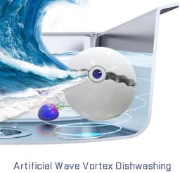 Dailygoods - Mini gootsteenvaatwasser - Ultrasonische vaatwasmachine - Draagbaar en compact - Blauw - USB oplading - Geschikt voor thuis en reizen - 1... — thumbnail 2
