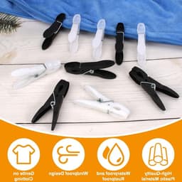 60 Stuks Antislip Wasknijpers met Mand, Winddichte Plastic Klemmen voor Waslijn, Kledingrek, Sokken en Handdoeken — thumbnail 5