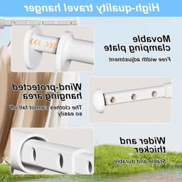 Compacte Reis Droogrek voor Kamperen, Opvouwbare Mini Wasdroger, Ruimtebesparend en Draagbaar voor Balkons, Hotels en Buitenactiviteiten, tot 3,3 kg Wasgoed — thumbnail 2