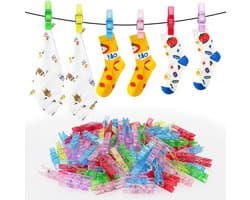 Dailygoody - Mini Transparante Clips - Perfect voor Foto's Hangen - 110 Stuks - Meerkleurig - Ideaal voor DIY Decoratie - Kunststof Klemmen voor Creat...