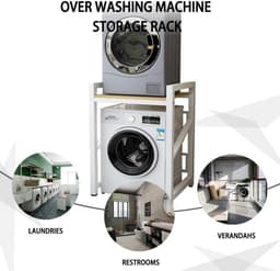 Wasruimte Organizer - Waskast - Wasapparaten Opslag - Verstelbaar Ontwerp - 73x63x105 cm - Zwart — thumbnail 5